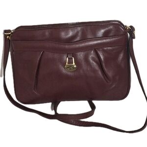 Etienne Aigner Vintage Genuine Leather Crossbody Burgundy Oxblood Purse GUC